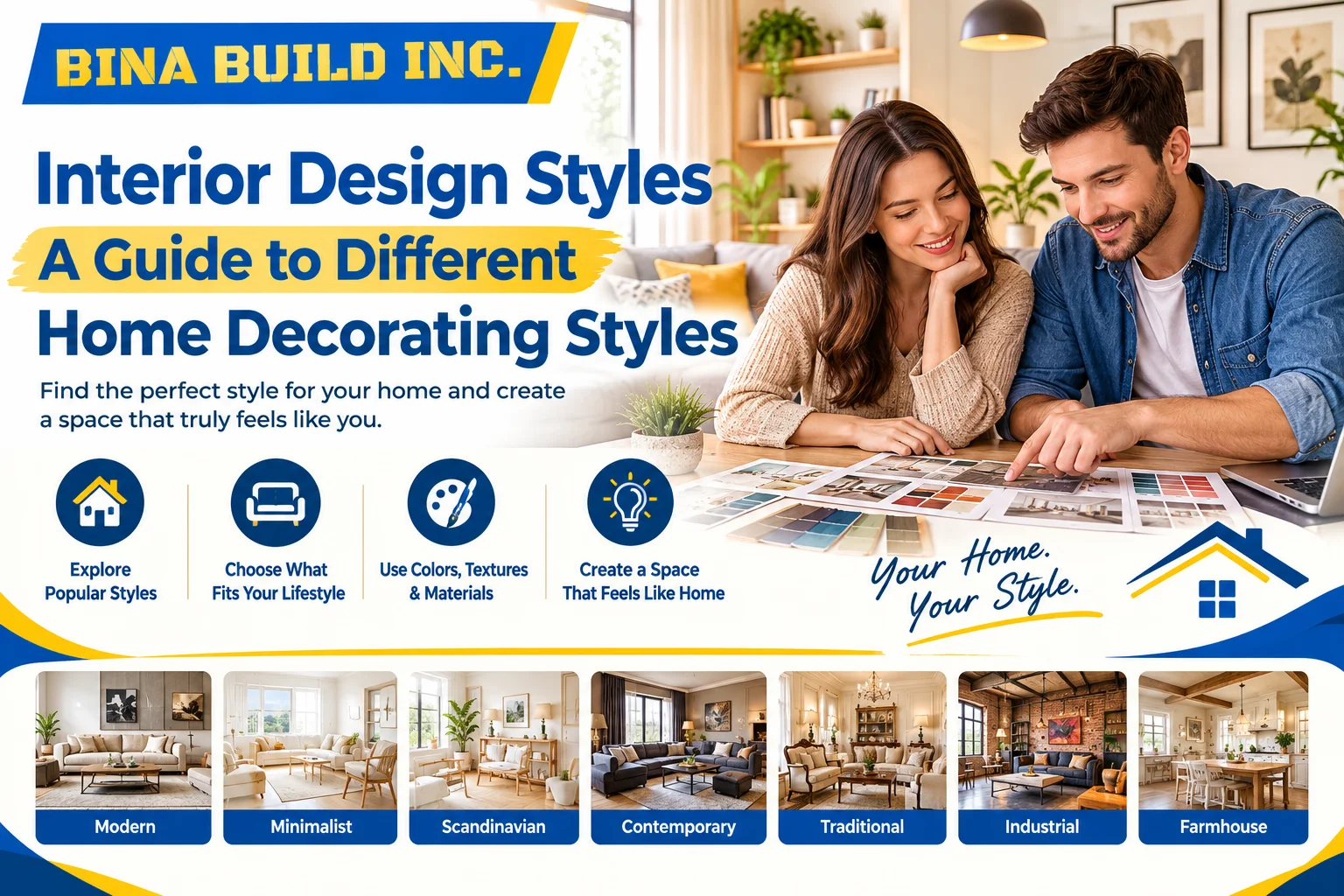 Explore interior design styles, compare modern, minimalist, farmhouse and Scandinavian decor, and discover how to choose a look that suits your home.